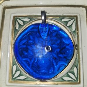 Source Unknown Blue Glass Pendant